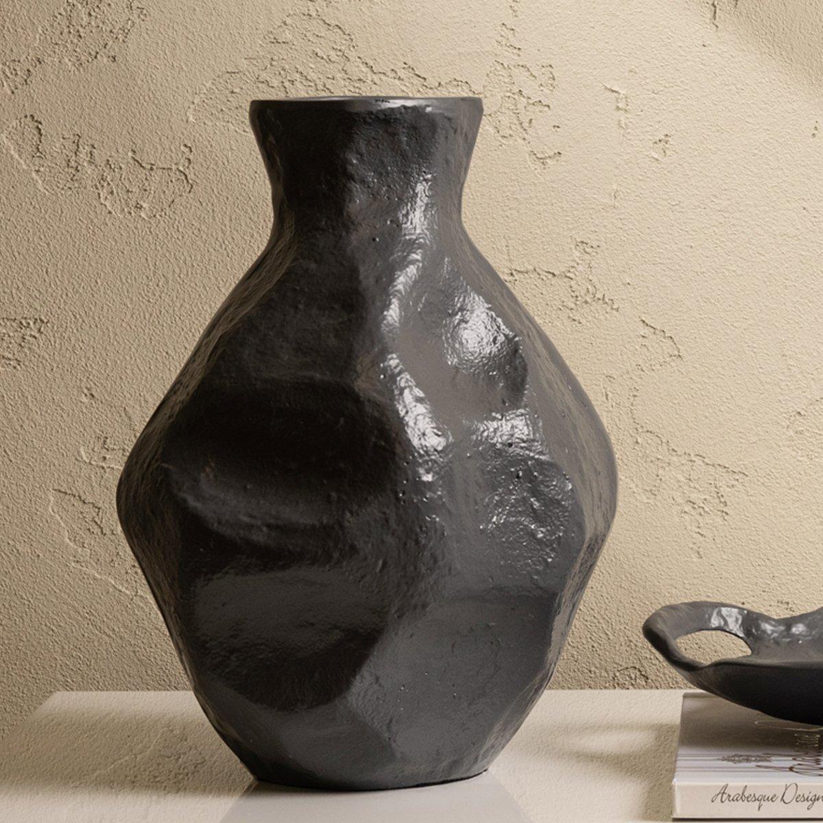 Buy Formless vase aluminium grey 21x21x29 cm in Kuwait