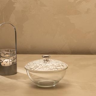 Buy Script glass buffet dish silver 20. 6x14. 5 cm in Kuwait