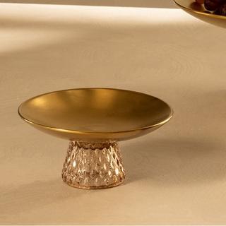 Buy Diamond cone serving bowl gold 15. 5x15. 5x7 cm in Kuwait