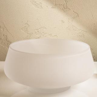 Buy Shady glass deco bowl white 25x25x11 cm in Kuwait