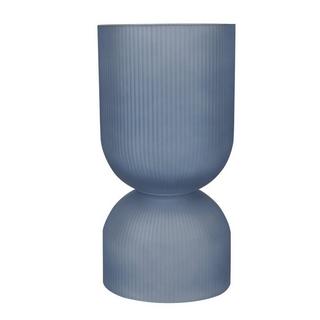 Buy Cone ribbed vase blue 13. 5x13. 5x28 cm in Kuwait