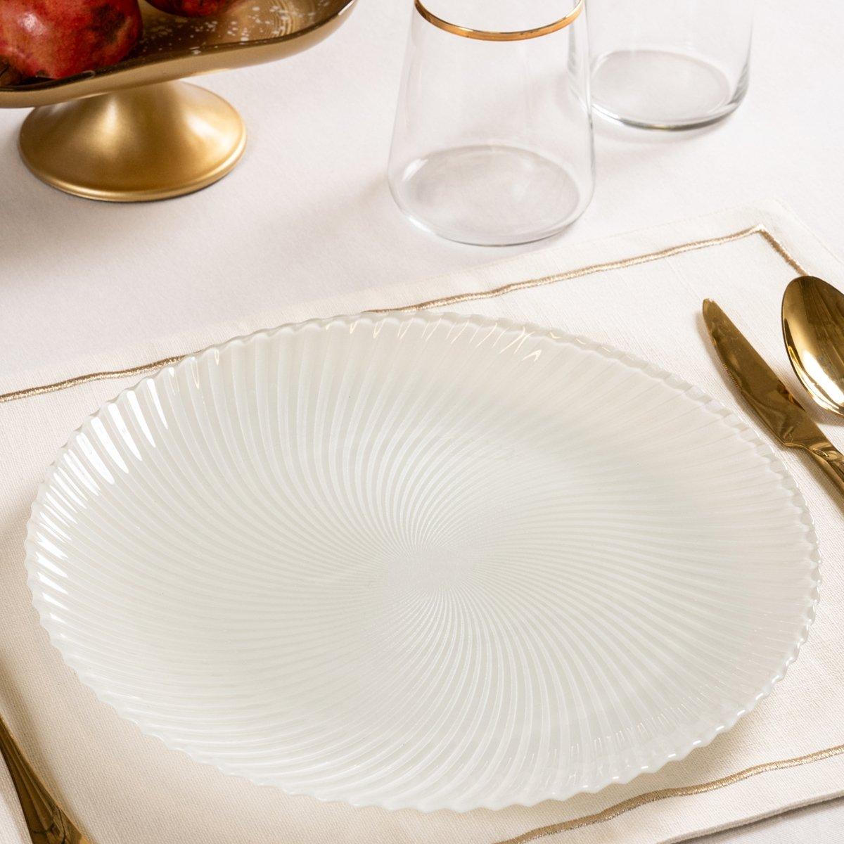 Buy Elixir dinner plate white 28x2 cm in Kuwait