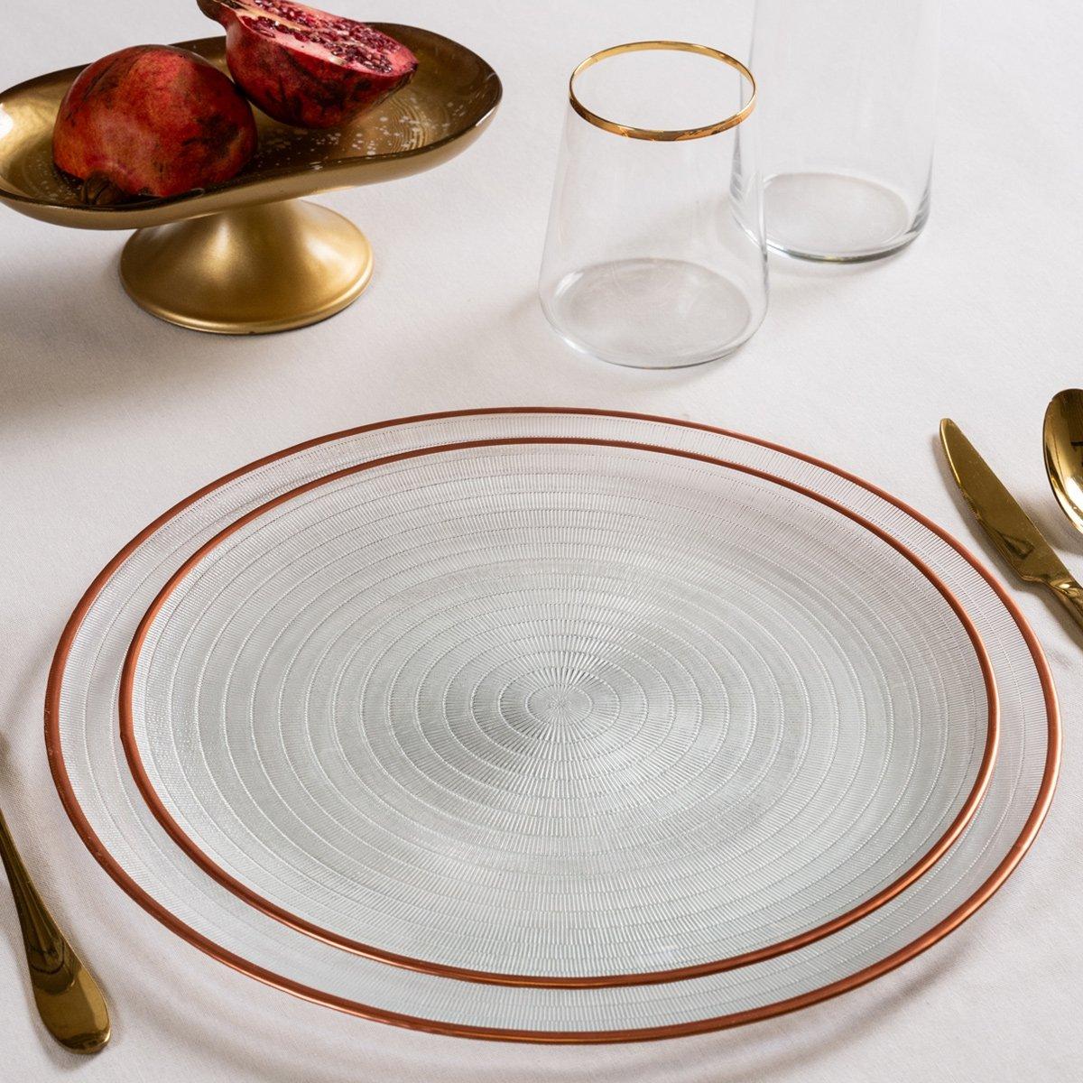 Buy Base dinner plate gold 28x1. 5 cm in Kuwait