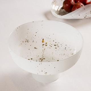 Buy Classic footed bowl white/splash gold 27x15 cm in Kuwait