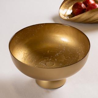 Buy Classic footed bowl gold/splash white 27x15 cm in Kuwait