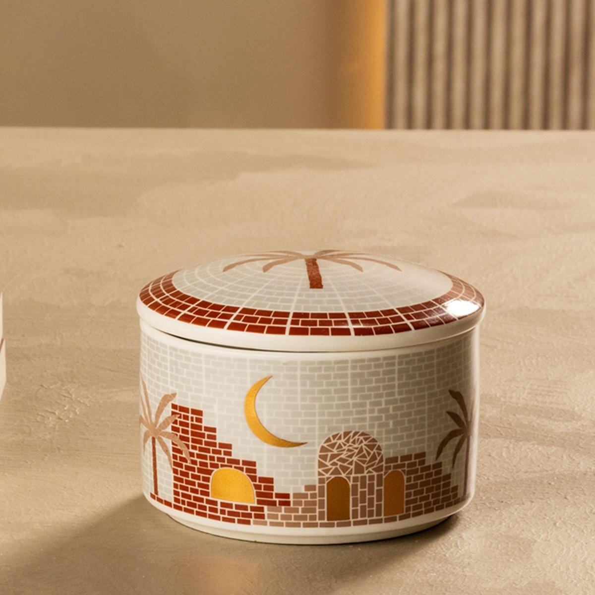 Buy Jibla canister beige 10x10x6. 5 cm in Kuwait