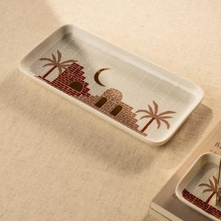 Buy Jibla deco tray beige 24. 8x12. 6x2. 3 cm in Kuwait