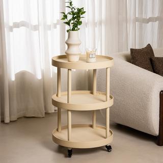 Buy Leather 3-tier bar carts beige 48x93 cm in Kuwait