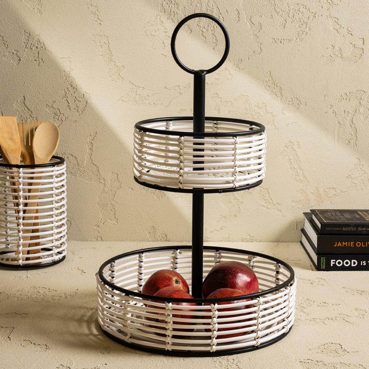 Buy Astrid 2 tier tray white d28 cm in Kuwait