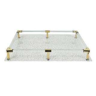 Buy Suli acrylic tray gold 40x25x5. 5 cm in Kuwait