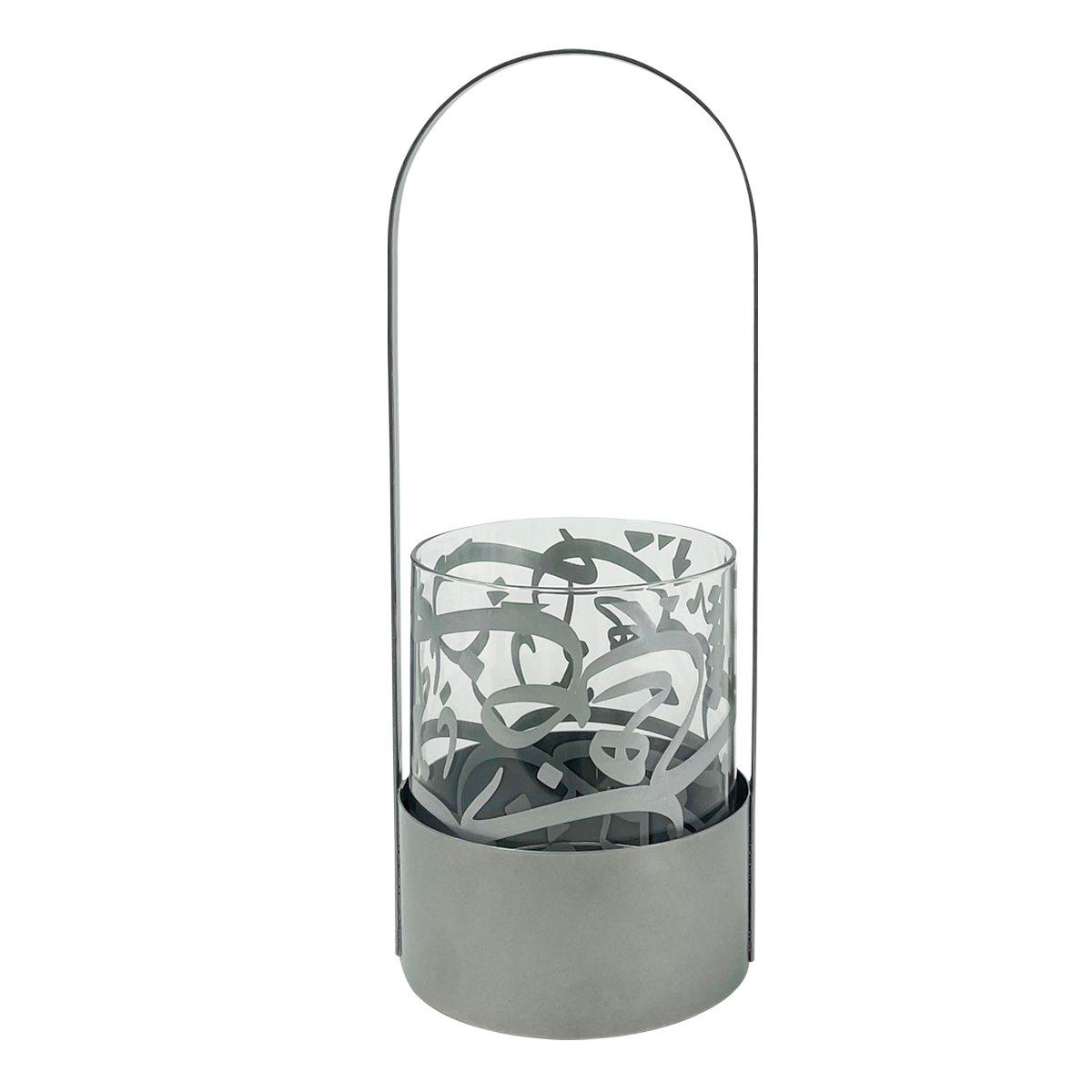 Buy Script metal lantern silver 10. 5x27 cm in Kuwait