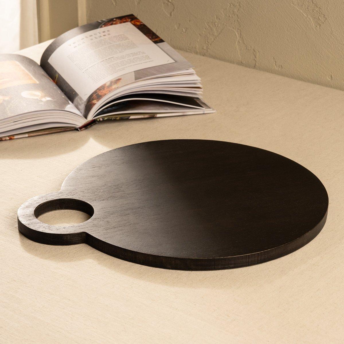 Buy Ruby wood serving plate black 38. 5x33x1. 5 cm in Kuwait