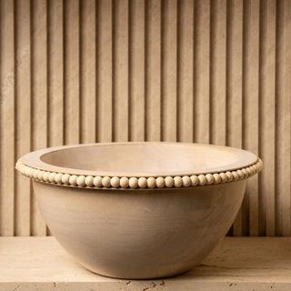 Buy Ruby wood serving bowl white 26x12 cm in Kuwait