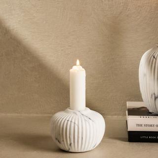 Buy Marble ceramic candle holder grey 8x6 cm in Kuwait