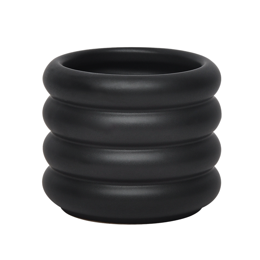 وعاء سيراميك إيلي أسود غير لامع 9.2×7.7 سم