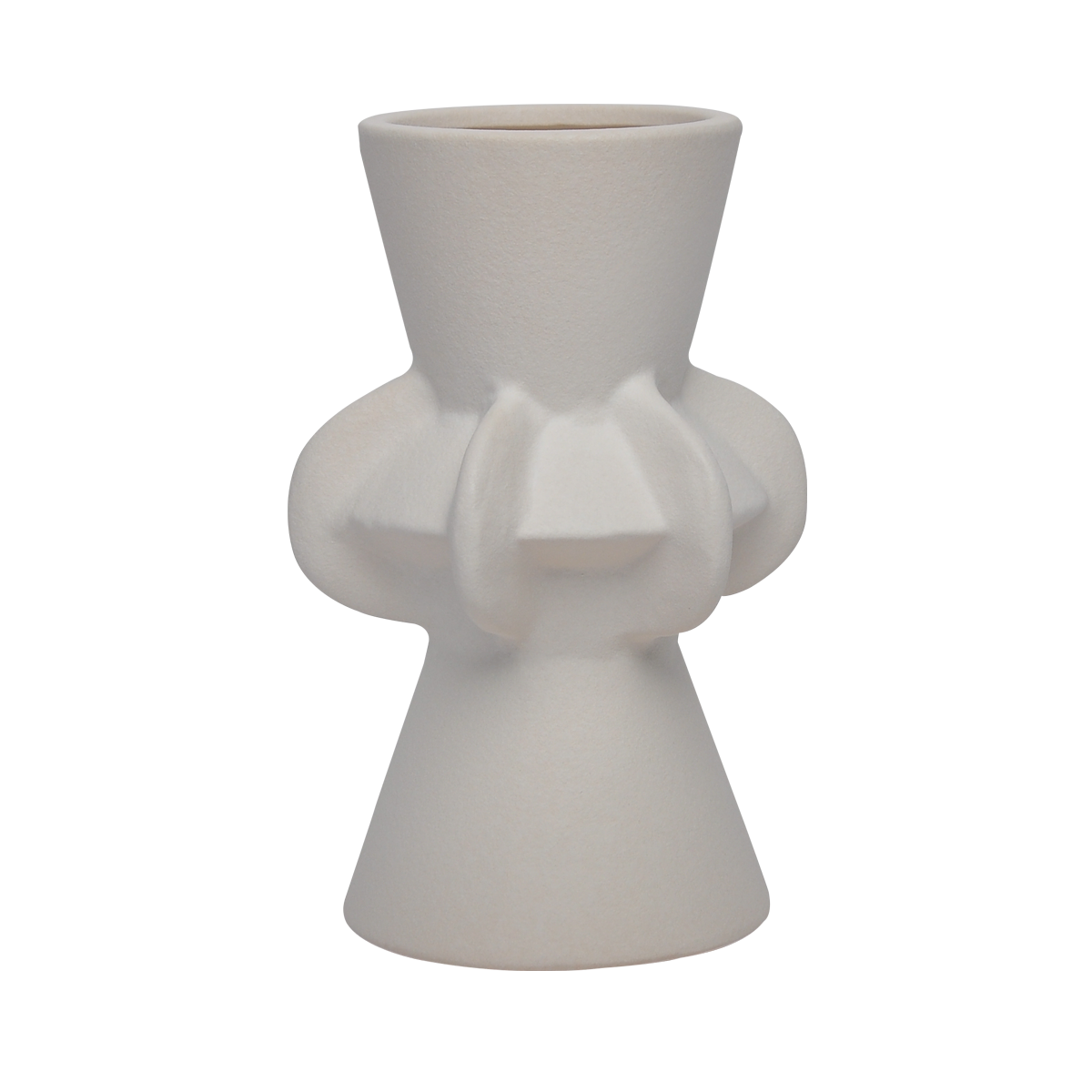 Buy Arched ceramic vase matte white 14. 5x13. 5 cm in Kuwait