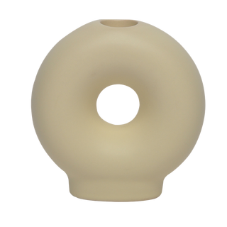 Buy Roma ceramic candle holder matte beige 10x4x10 cm in Kuwait