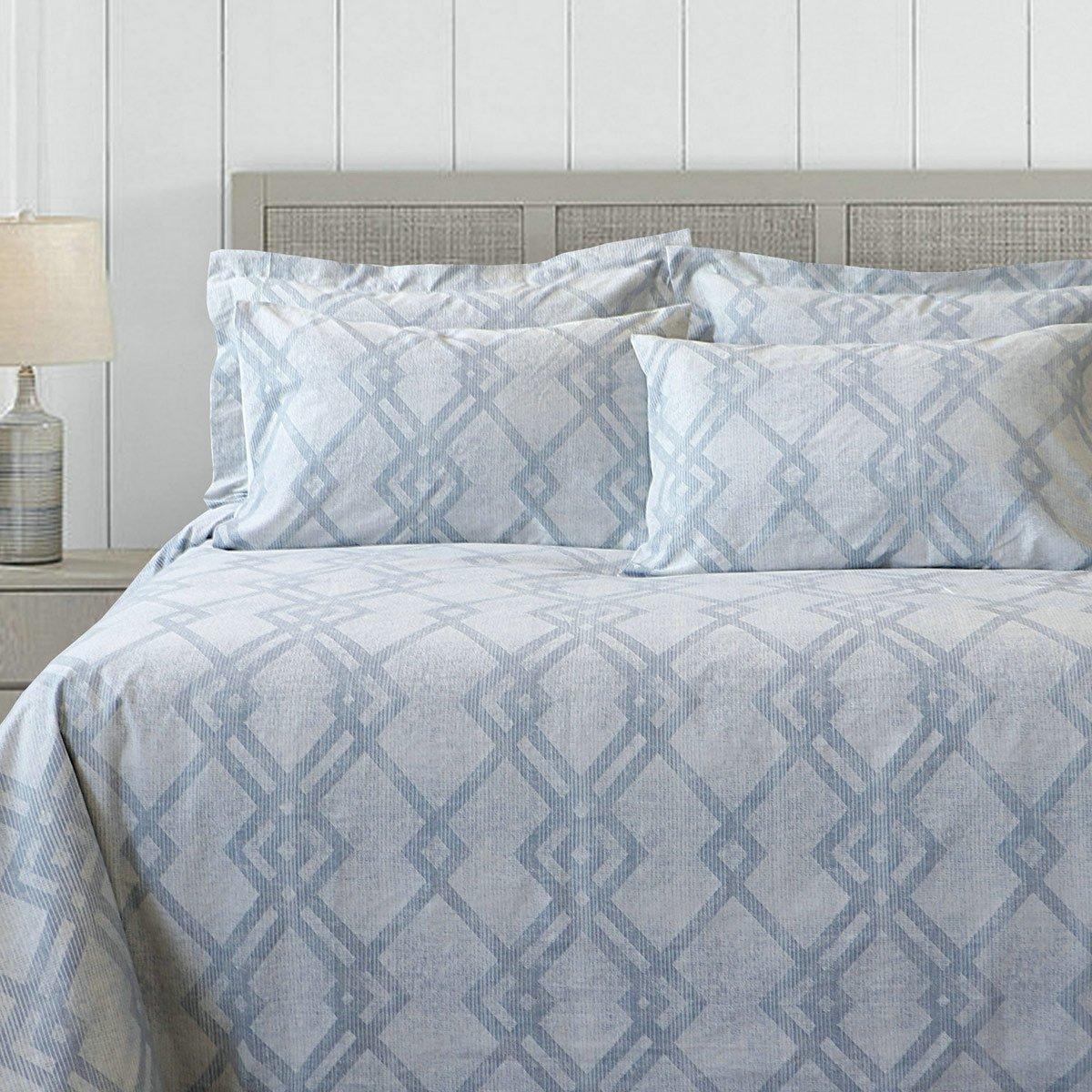 Emily 5 Pcs Yarn Dyed Duvet Cover Set Blue 240X260 cm