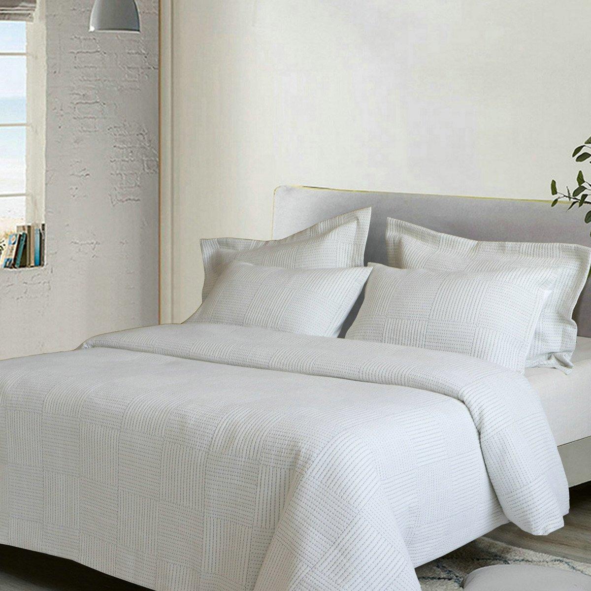 Carla 5 Pcs Jacquard Duvet Cover Set White 220X240 cm