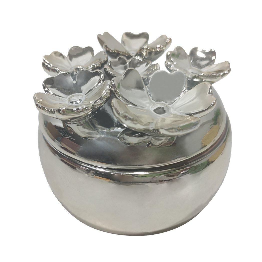 Buy Flower metal canister gold 9. 5x9. 5x7. 5 cm in Kuwait