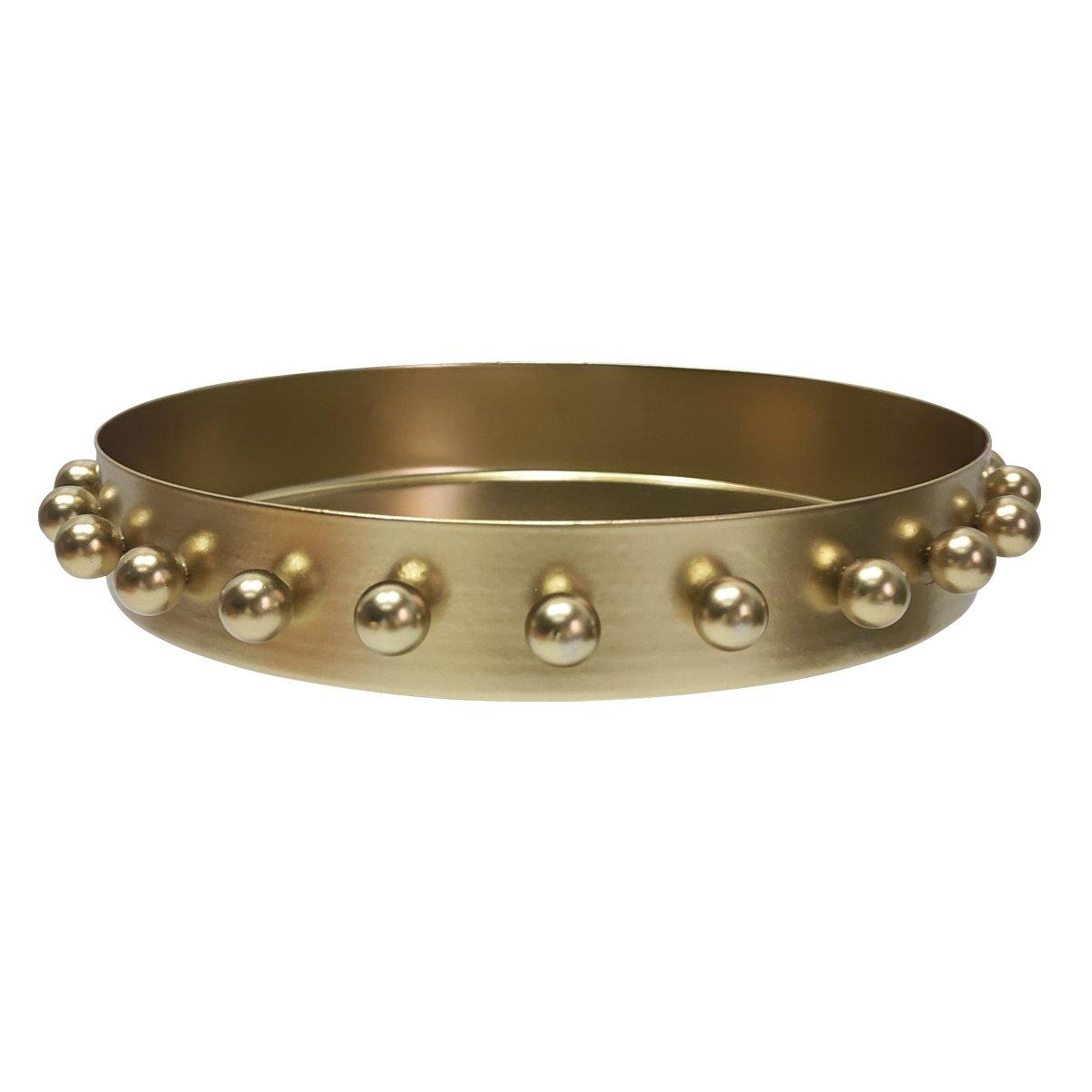 Buy Bubble metal deco tray gold 20. 5x3 cm in Kuwait