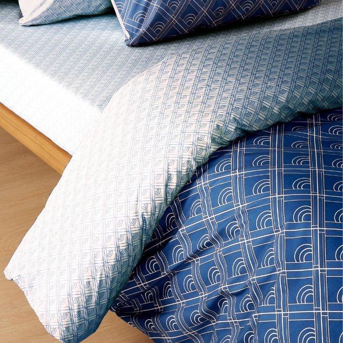 طقم غطاء لحاف مطبوع رينيه 3 قطع أزرق 240×260 سم