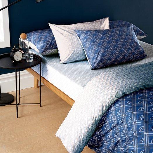 Buy Rene 3 pcs printed comforter set blue 200x200 cm in Kuwait