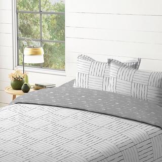 Buy Cell 5 pcs printed duvet cover set white 220x240 cm in Kuwait