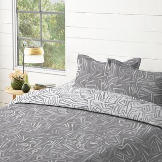 Buy Graffiti 5 pcs printed duvet cover set grey 220x240 cm in Kuwait