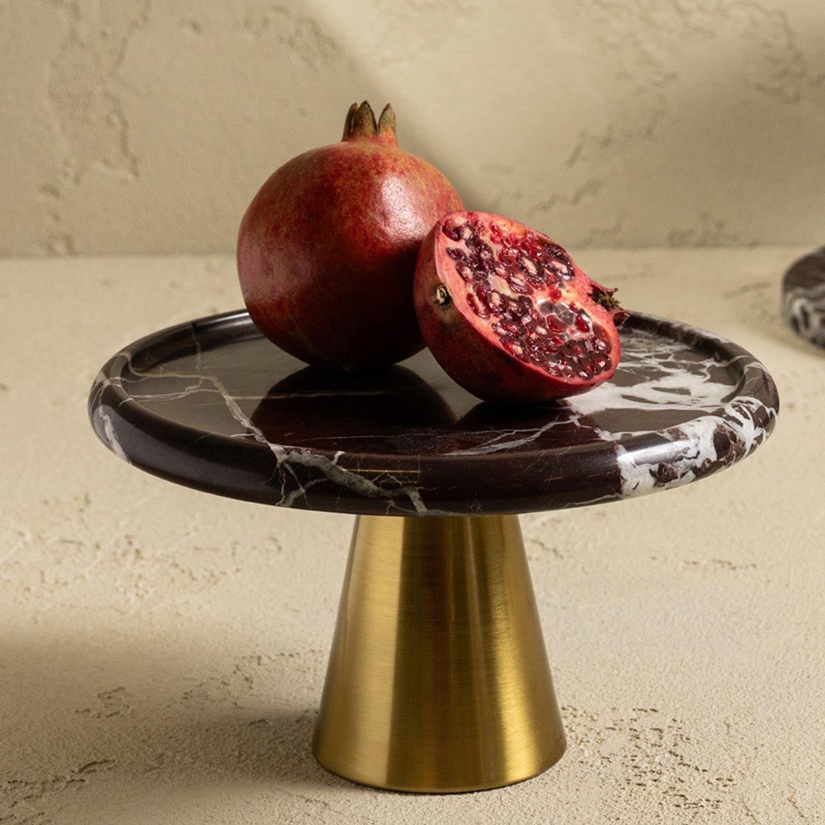 Buy Levanto footed tray brown d20 cm in Kuwait