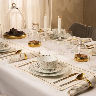 Buy Diamond dinner set 18pcs gold/silver in Kuwait