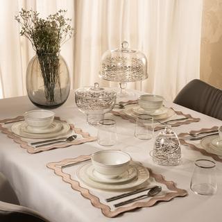 Buy Galena fine bone dinner set 18pcs silver in Kuwait