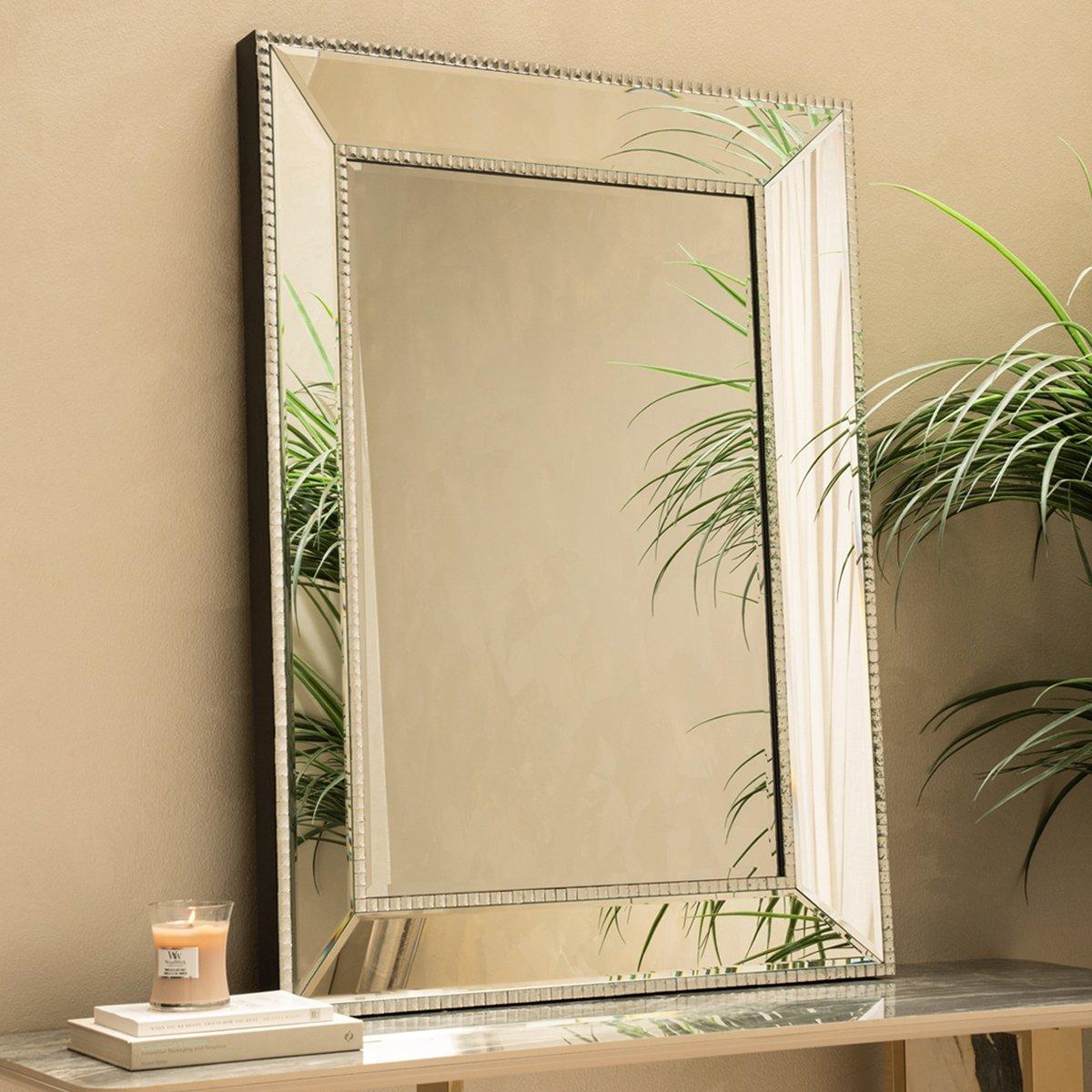 Buy Bling mirror silver 114. 5x84. 5x6. 5 cm in Kuwait