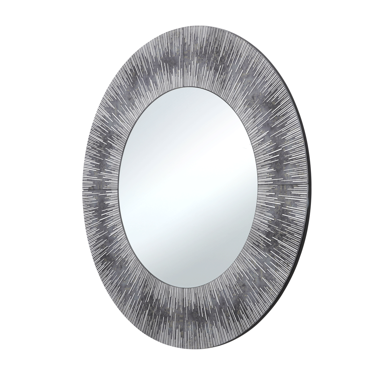 Iris Round Mirror Silver 80X80X1.3 cm