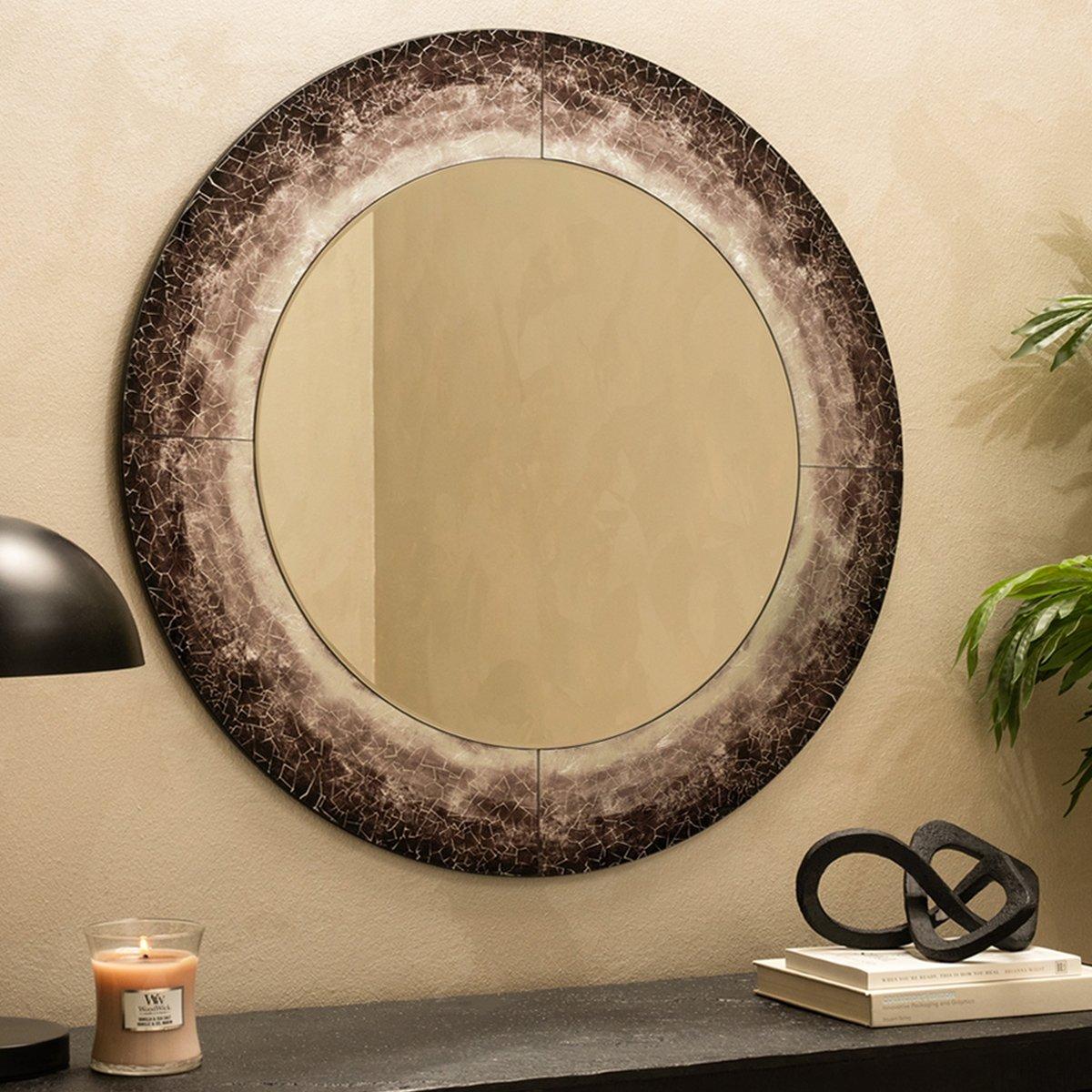 Buy Iris rectangle mirror brown 80x80x1. 6 cm in Kuwait