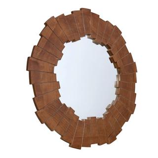 Buy Log flower mirror brown 80x80x2. 1 cm in Kuwait