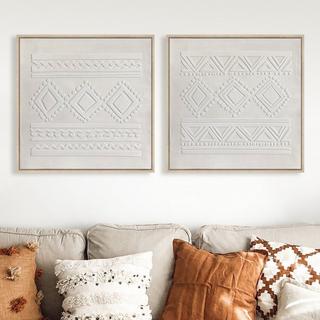 Buy Darius wall art white set of 2pcs 60x60 cm in Kuwait