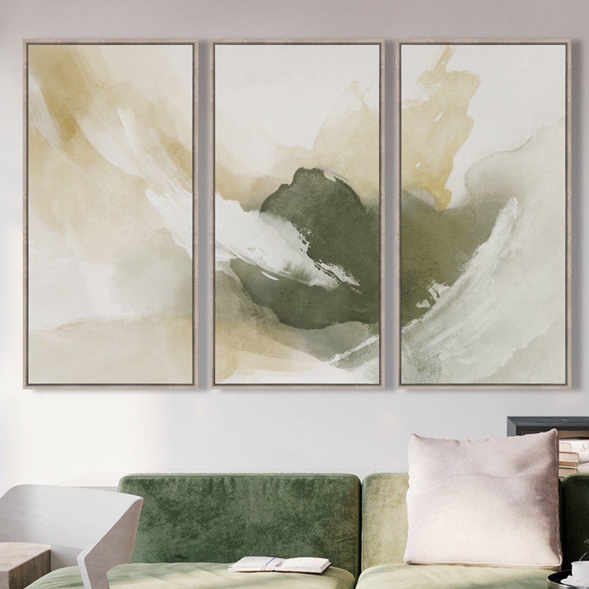 Olivia Framed Art Green S/3 60X120 cm