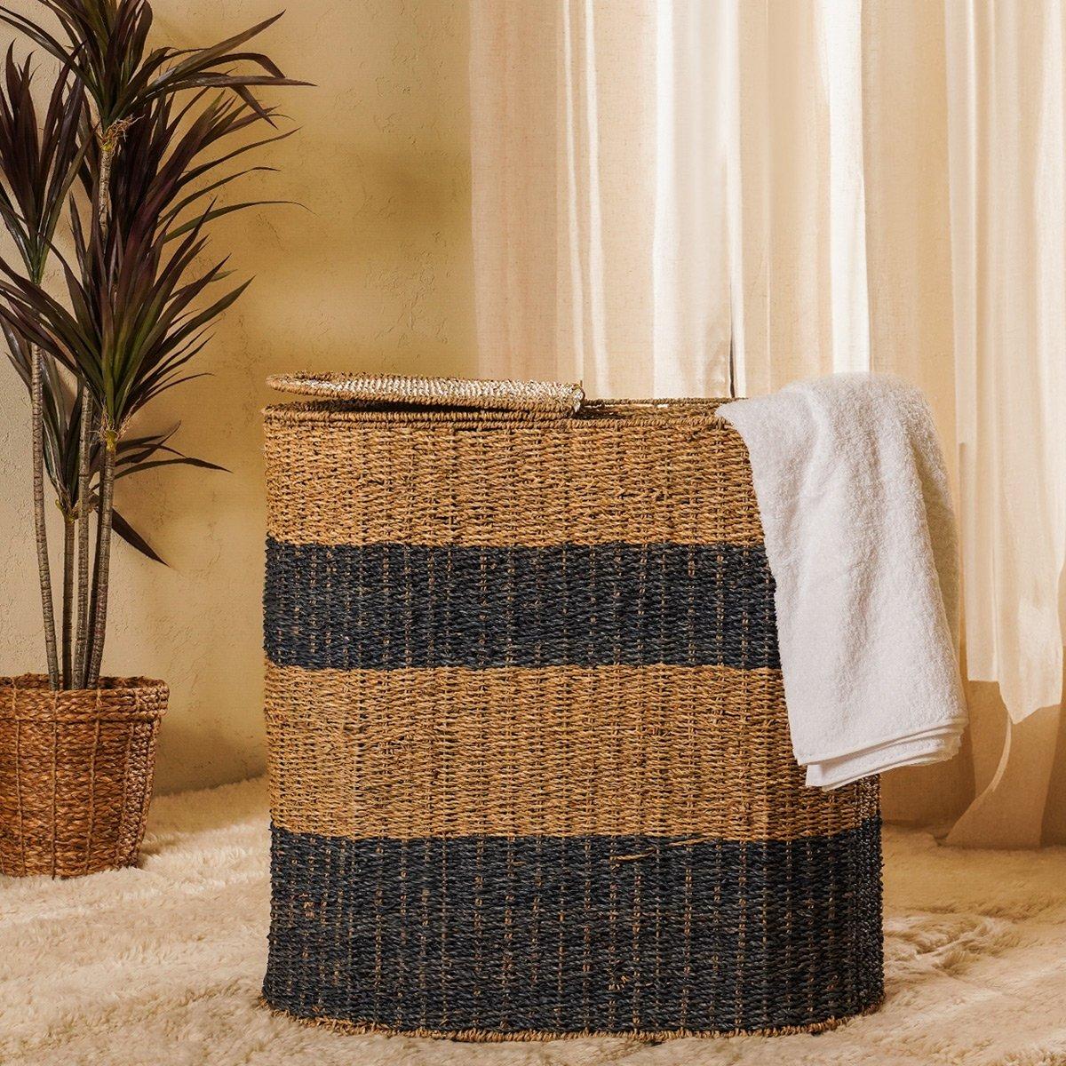 Buy Elle laundry hamper grey 68x63 cm in Kuwait