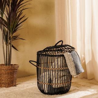 Buy Aqua laundry hamper black 35x45 cm in Kuwait