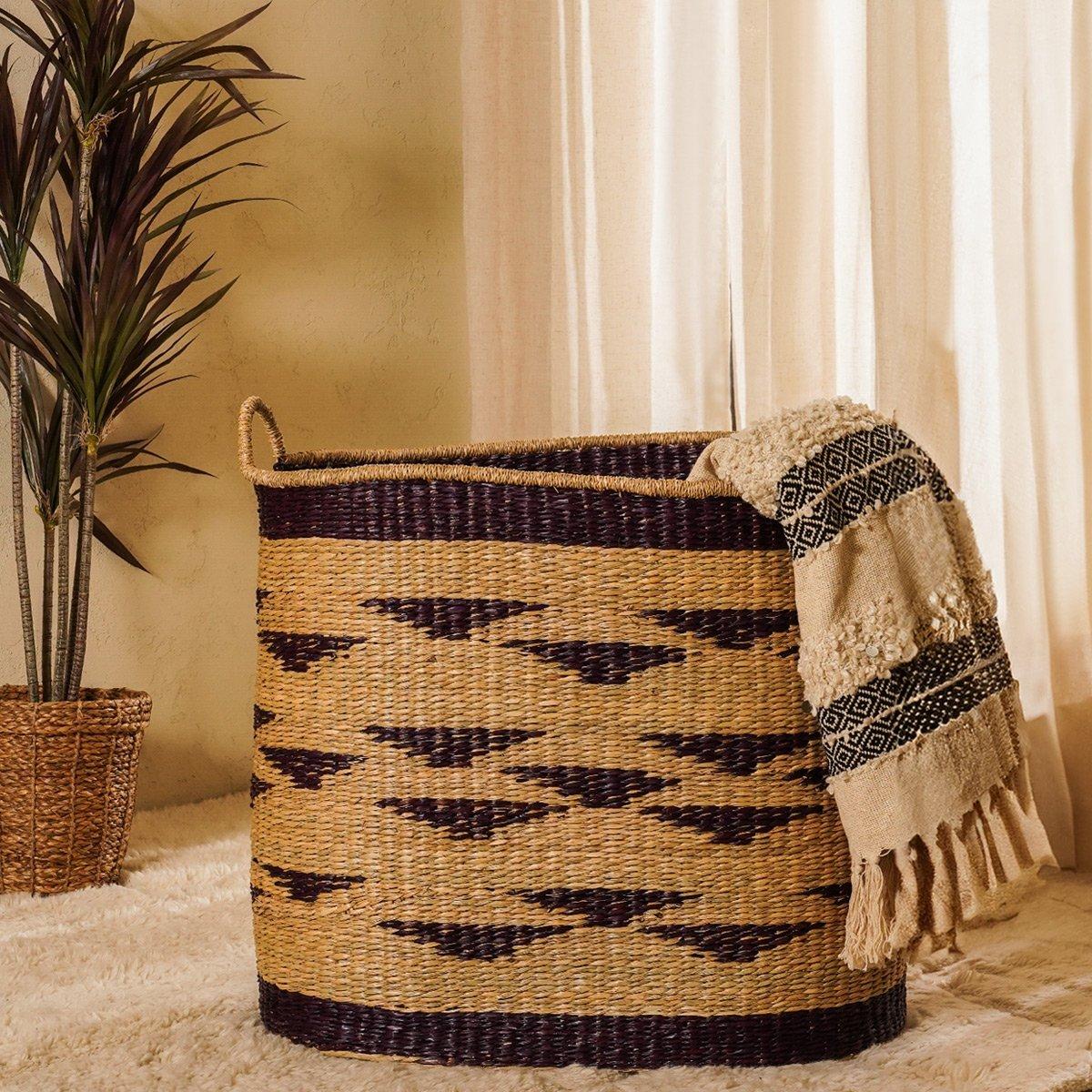 Buy Mira laundry hamper brown 68x60 cm in Kuwait