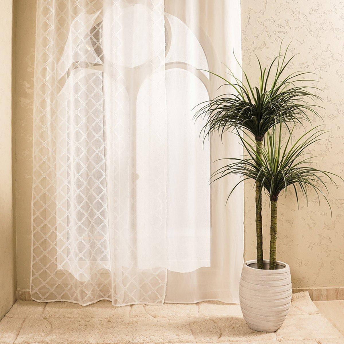 Buy Pure voile curtain white 140x300 cm in Kuwait