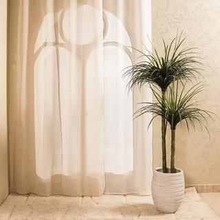 Buy Domestic voile curtain beige 140x300 cm in Kuwait