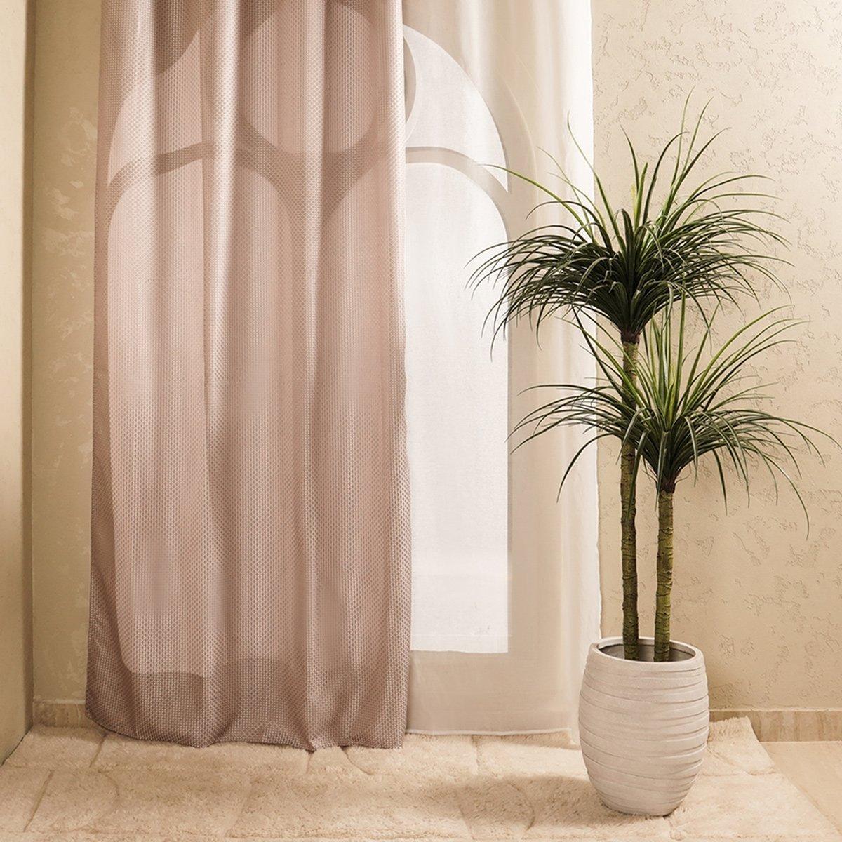 Buy Elsi jacquard curtain brown 140x300 cm in Kuwait