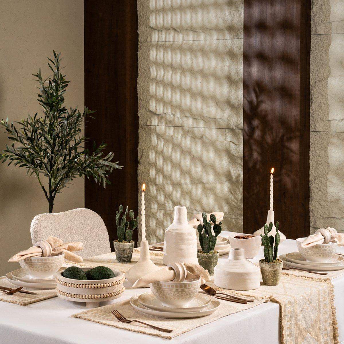 Sada Carve Dinner Set 18Pcs Beige