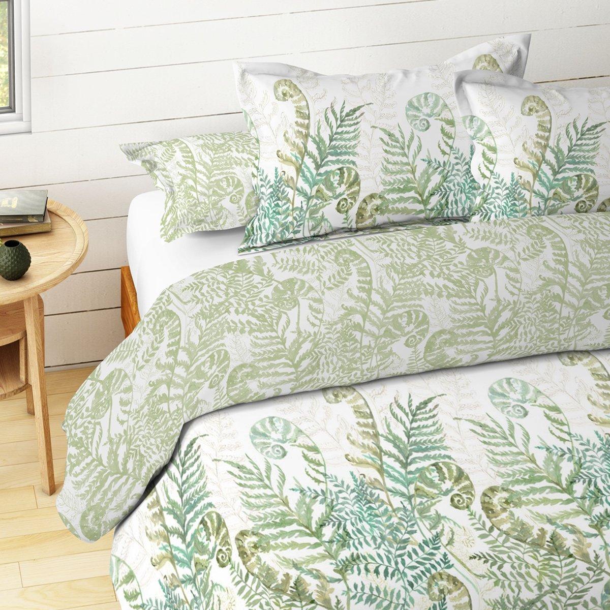 Buy Pteris 5 pcs duvet cover set green 220x240 cm in Kuwait