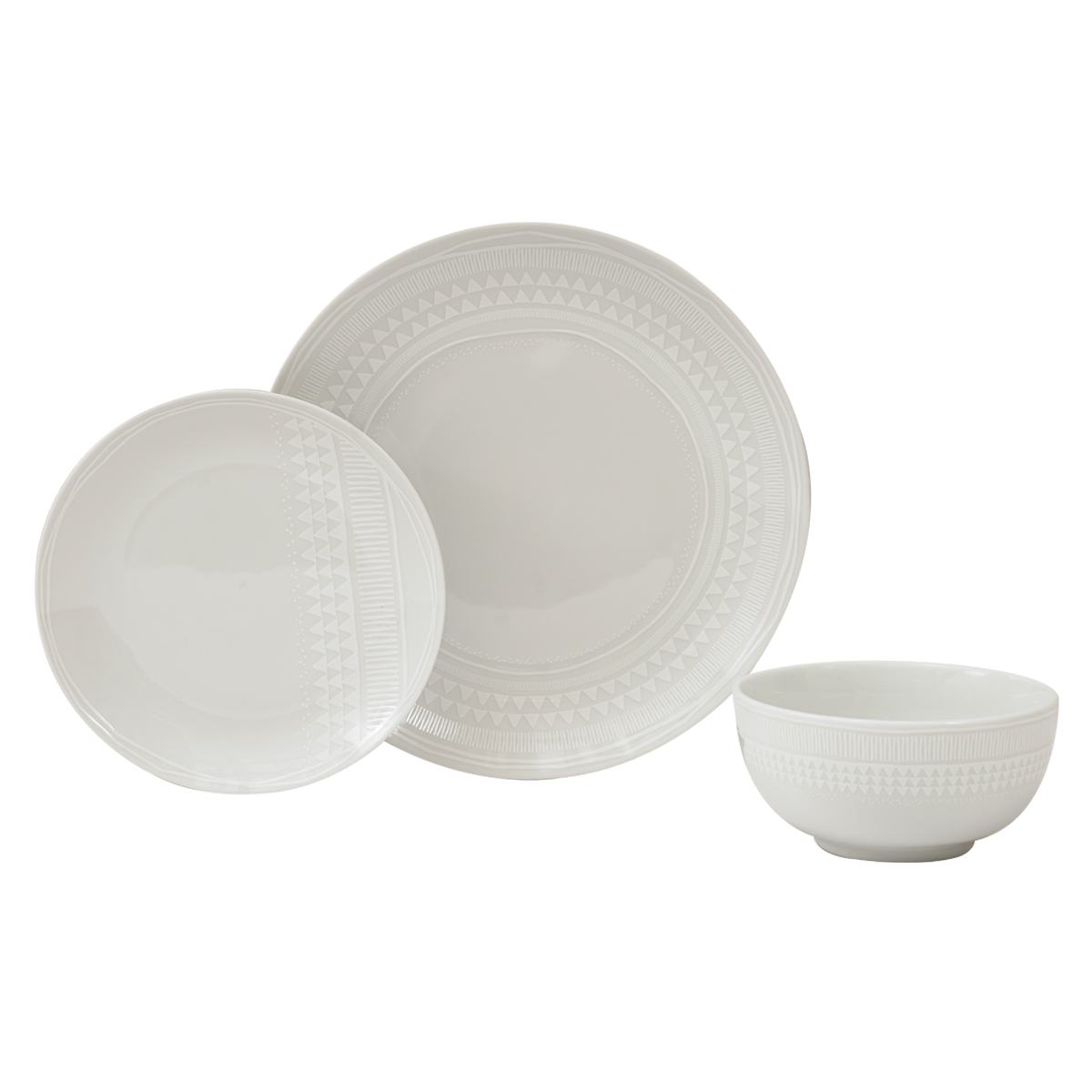 Boho Dinner Set White 18Pcs