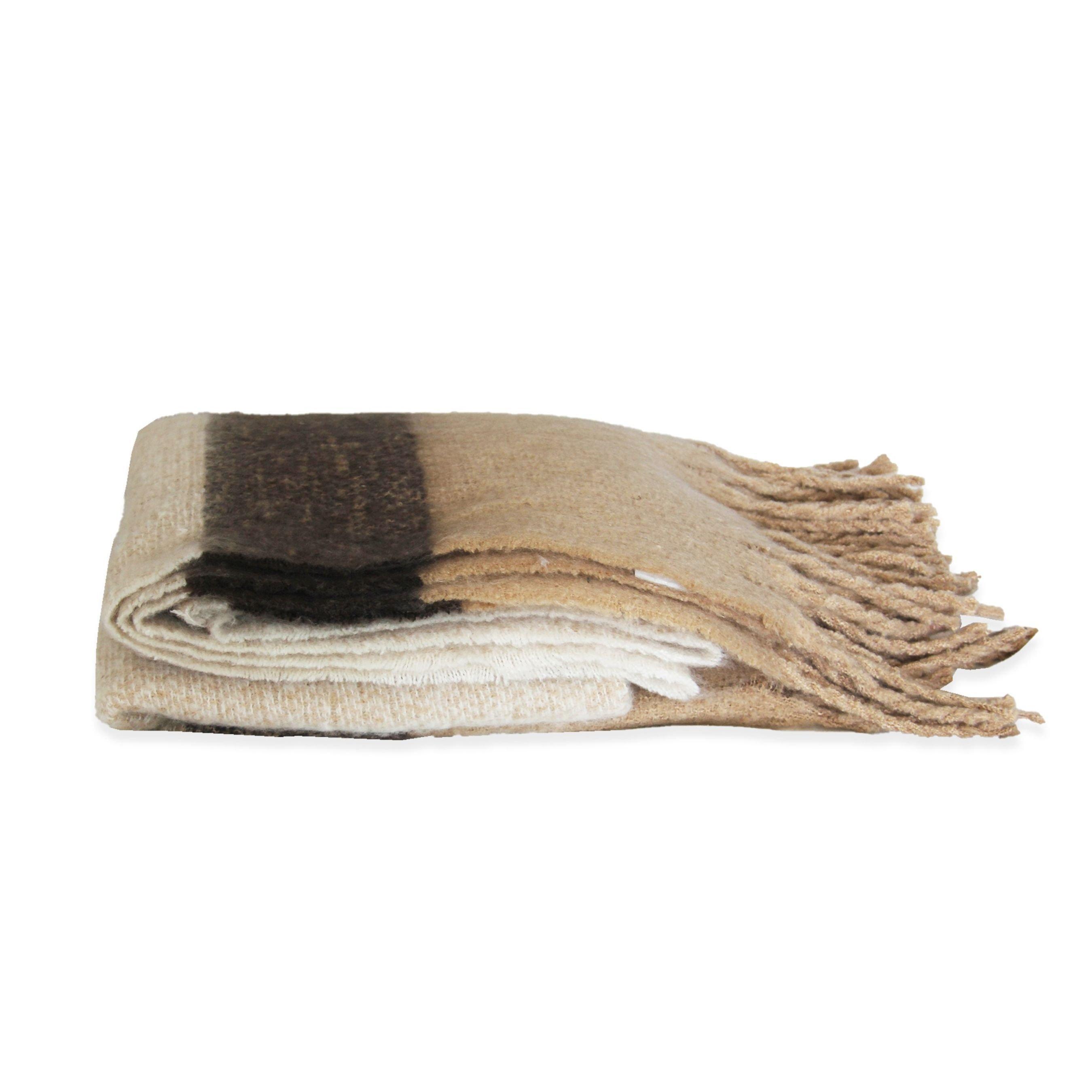 Fringed Throw Multicolor 127 X 170 cm  