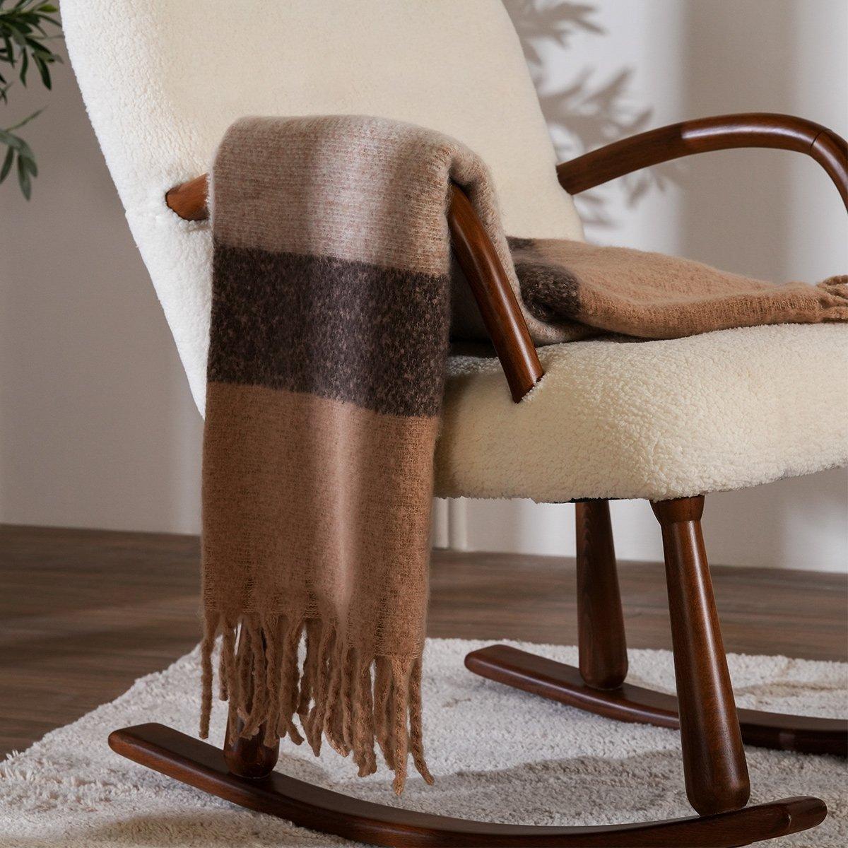 Fringed Throw Multicolor 127 X 170 cm  