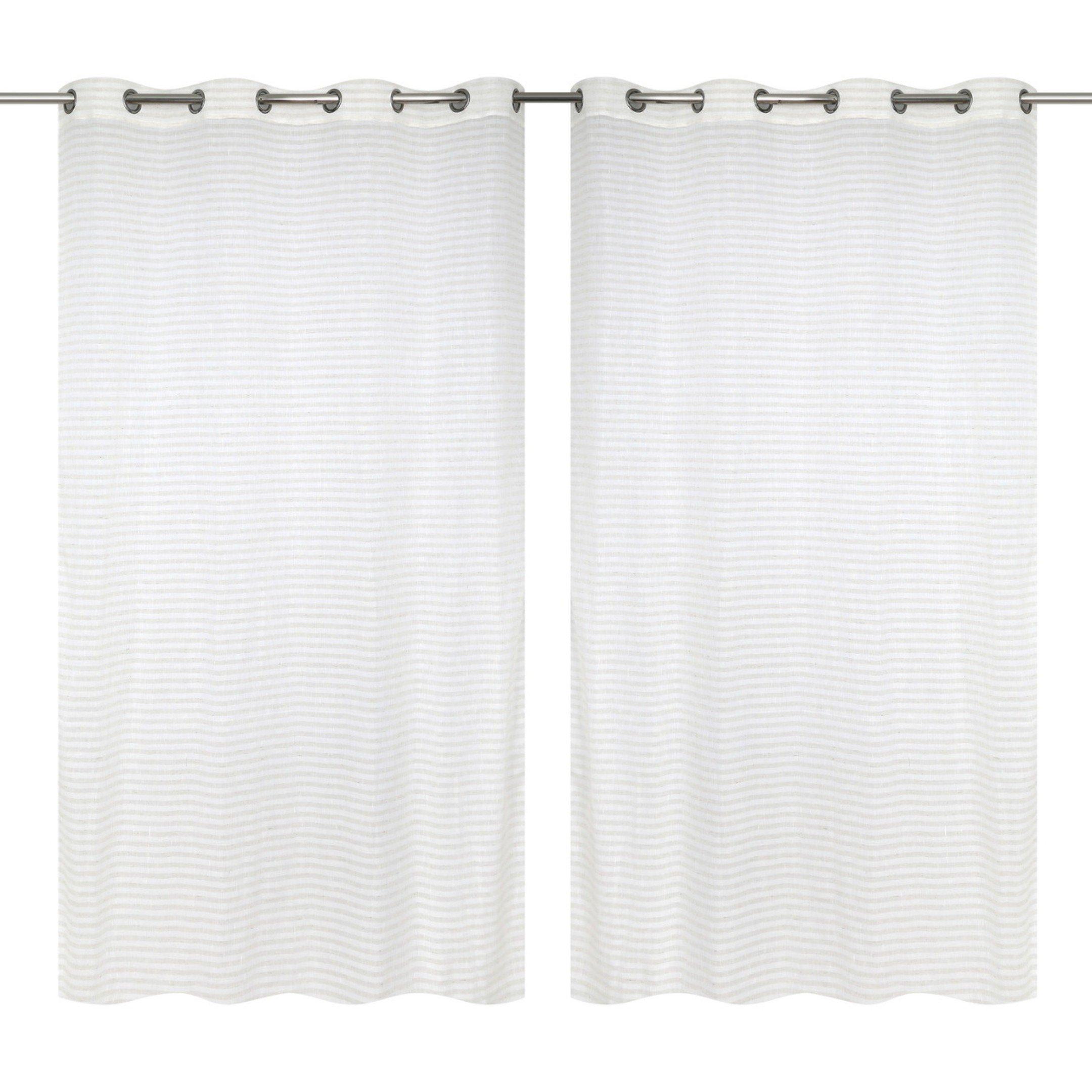 Lucy Voile Curtain Pair White 140 X 300 cm  
